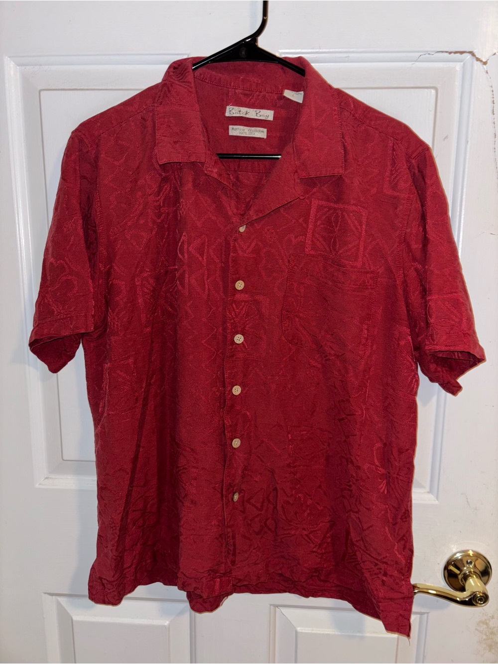 Vintage Batik Bay 100% Silk Button Down Shirt
